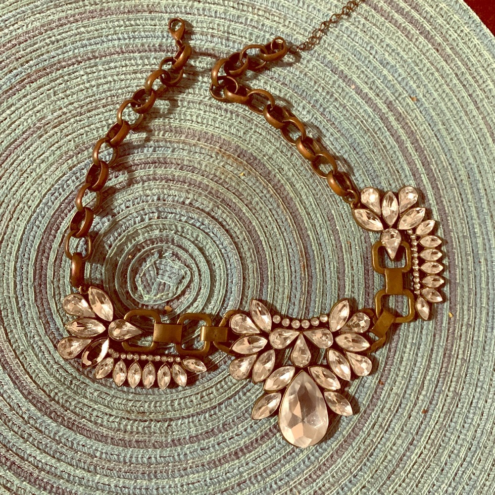 Bronze and rhinestone necklace